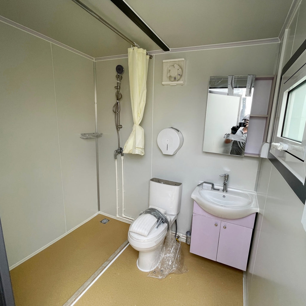 Sanitario Portátil con Cortina de Ducha