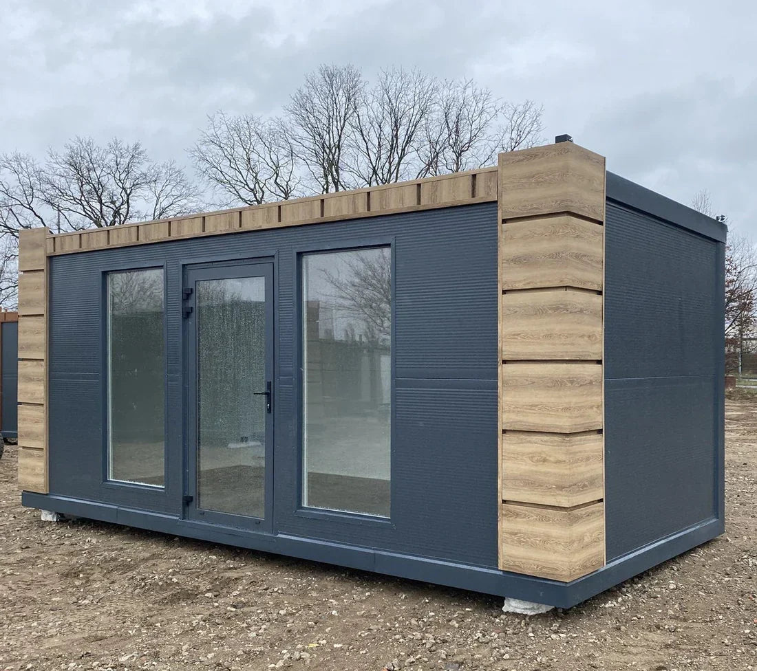 Contenedor de oficina 6x2,83 metros con 2 ventanas